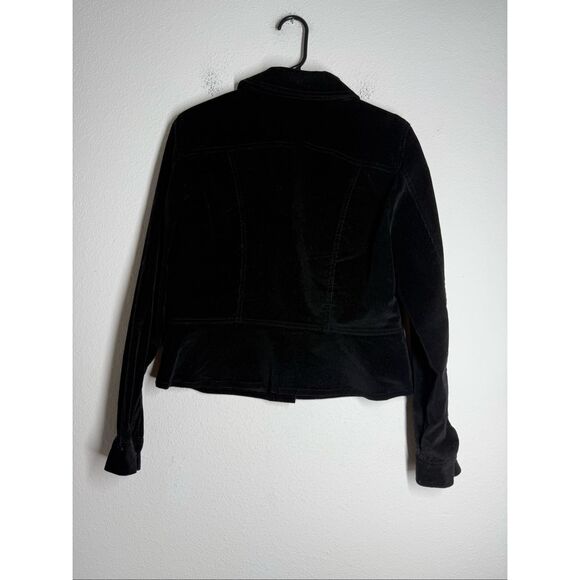 Rafaella Black Corduroy Stretch Button Down Jacket Size 12 - Picture 5 of 9